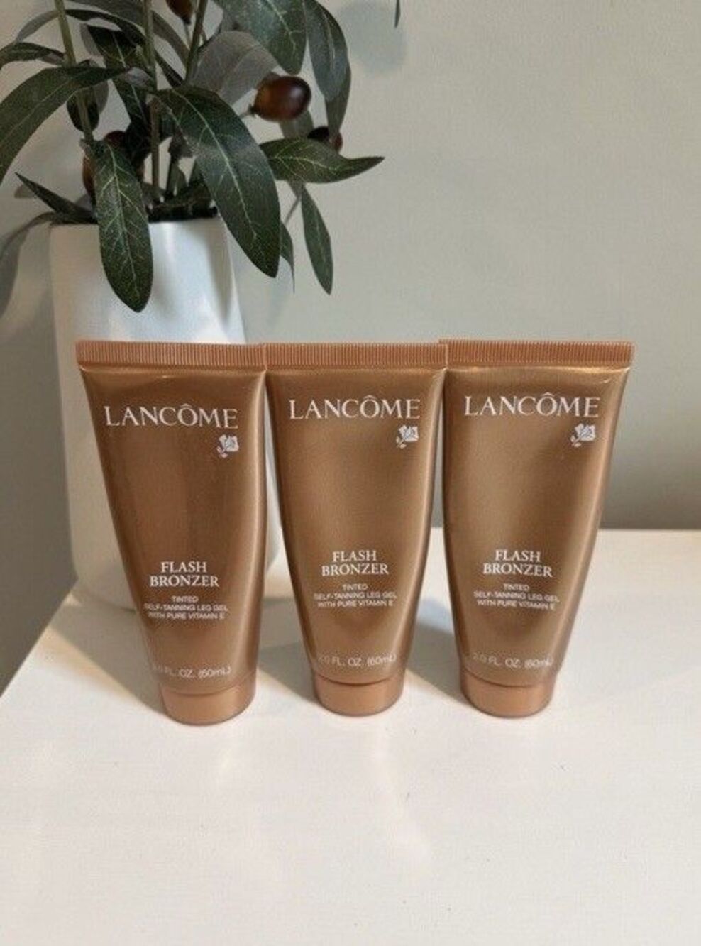 Lancôme Flash Bronzer TintedSelf Tanning Leg Gel 2.0 oz- Lot of 3 RARE- NEW